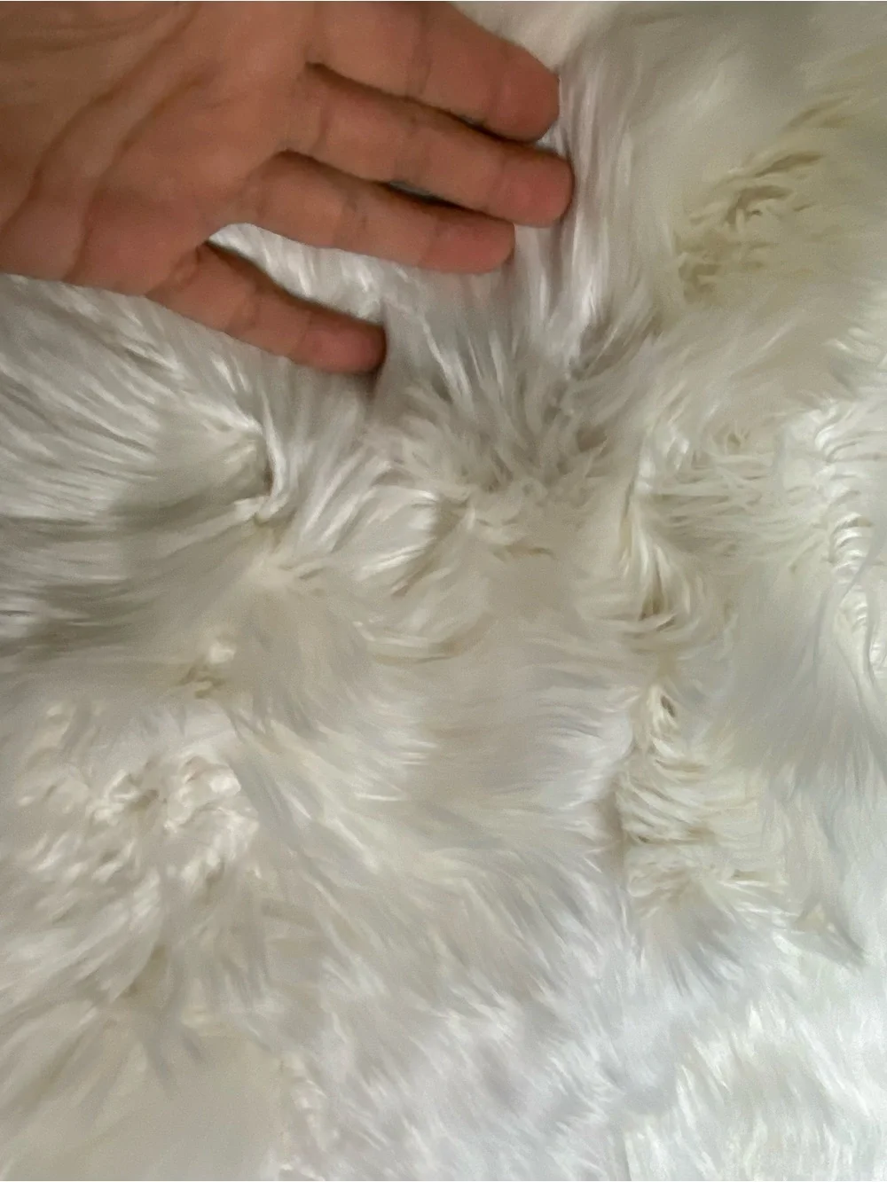 Fibre White Beige Alpaca Fur Bed Runner Area Rug 10x20